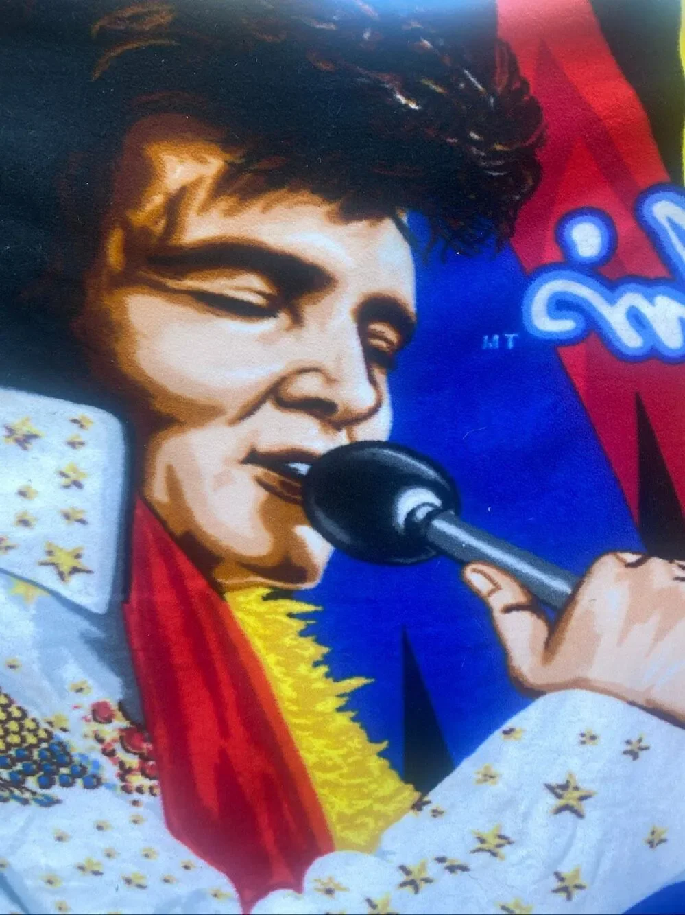 Elvis Presley 2012 polyester fleece the Northwest Company blanket Stain